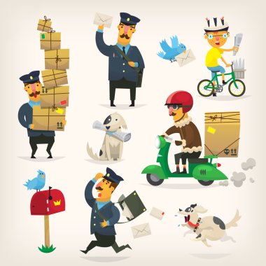 Delivery service workers clipart