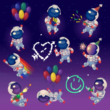 Parti astronotlar uzayda kümesi