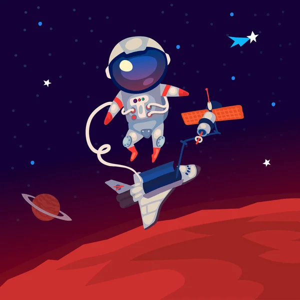 Astronaut i yttre rymden — Stock vektor