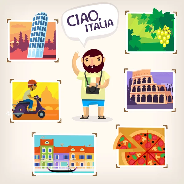 Reizen in Italië — Stockvector