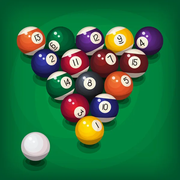 Table de billard ballsan vert — Image vectorielle