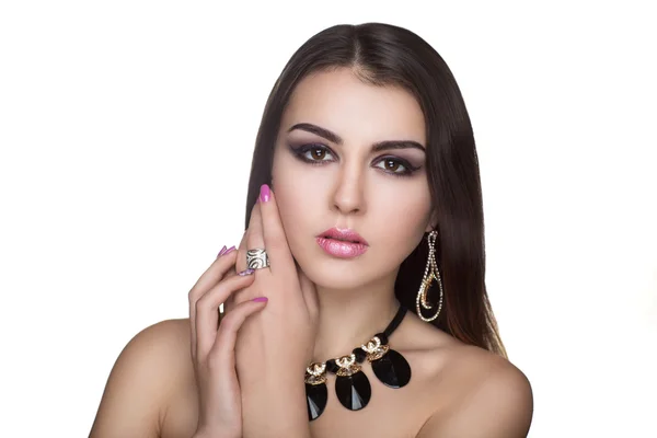 Woman luxury jewelry — Stockfoto