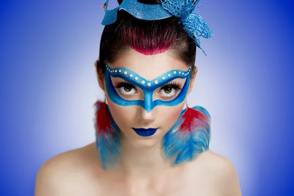 Masque bleu femme — Photo