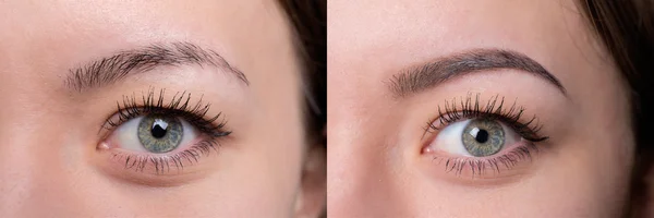 Before after brows — Stock Photo, Image