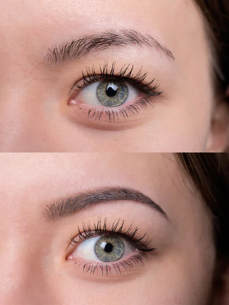 Before after brows — Stock Photo, Image