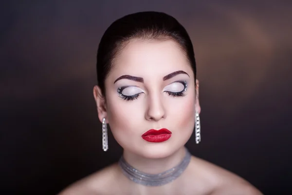 Woman with silver accessory — Stock Fotó