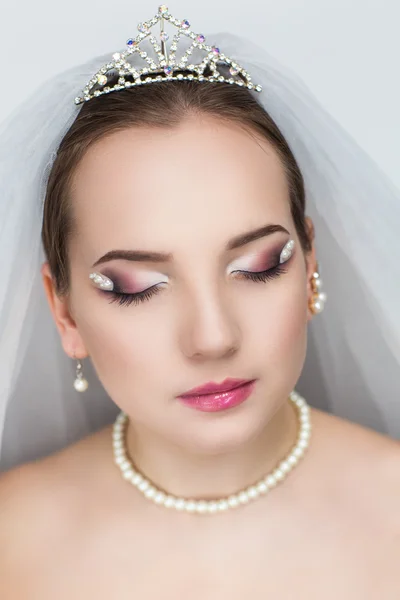 Идеальный макияж невесты — стоковое фото