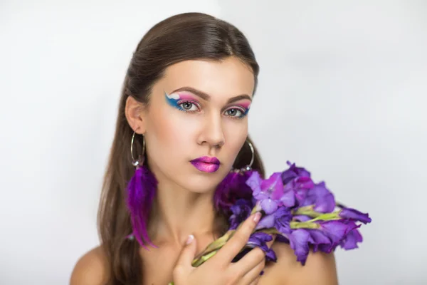 Mujer con flor — Foto de Stock