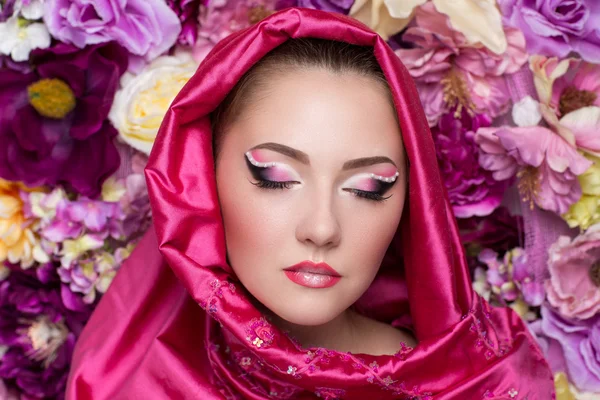 Bufanda rosa mujer — Foto de Stock