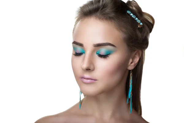 Blauwe water make-up — Stockfoto