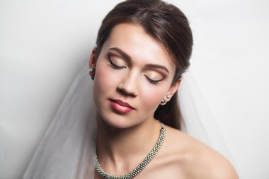 Mükemmel Gelin yakın makyaj saç elbise