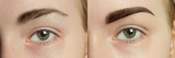 Perfect Eyebrows Before After — Stock Fotó
