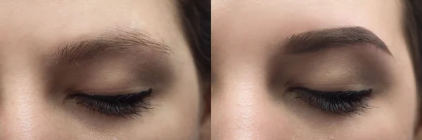 Perfect Eyebrows Before After — 图库照片