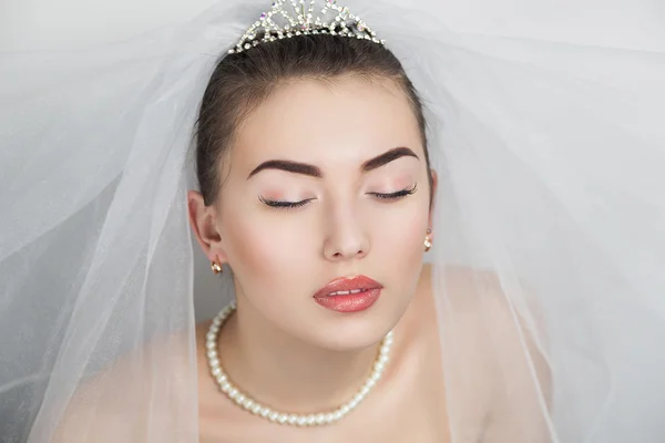 Perfect Bride close up make up hair dress — Stock Photo, Image