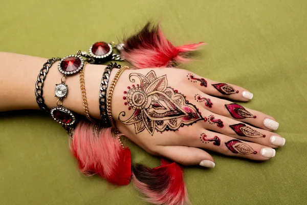 Henna Art Hand — Stockfoto