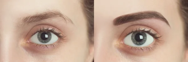 Perfect Eyebrows Before After — 스톡 사진