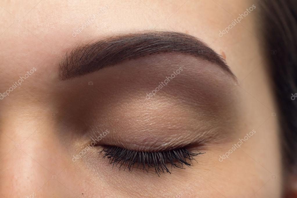Expressive Significant Eye Perfect Shape Of Eyebrow Stock Photo
