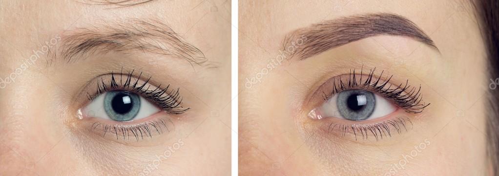 Pictures Eyebrows Before And After Perfect Eyebrows Before After Two Photos Stock Photo C Olgaosa 111132670