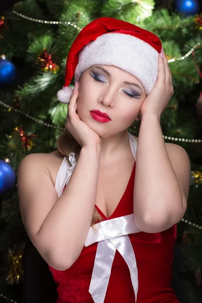 Donna sexy Babbo Natale — Foto Stock