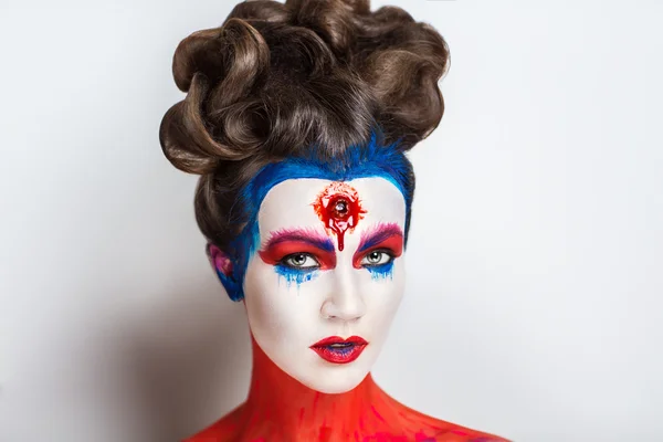 Crazy make up art — Fotografie, imagine de stoc