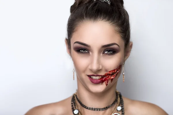 Woman zombie art Halloween — Stock Photo, Image