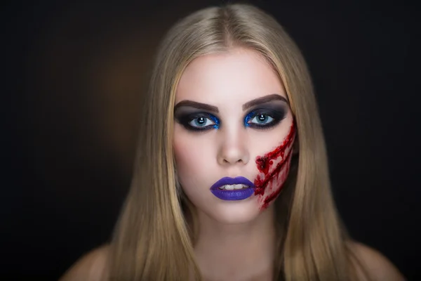 Halloween art makeup — Stock fotografie