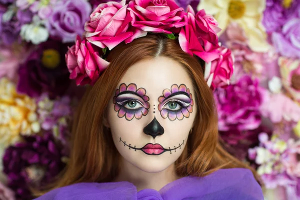 Mujer arte zombie Halloween — Foto de Stock