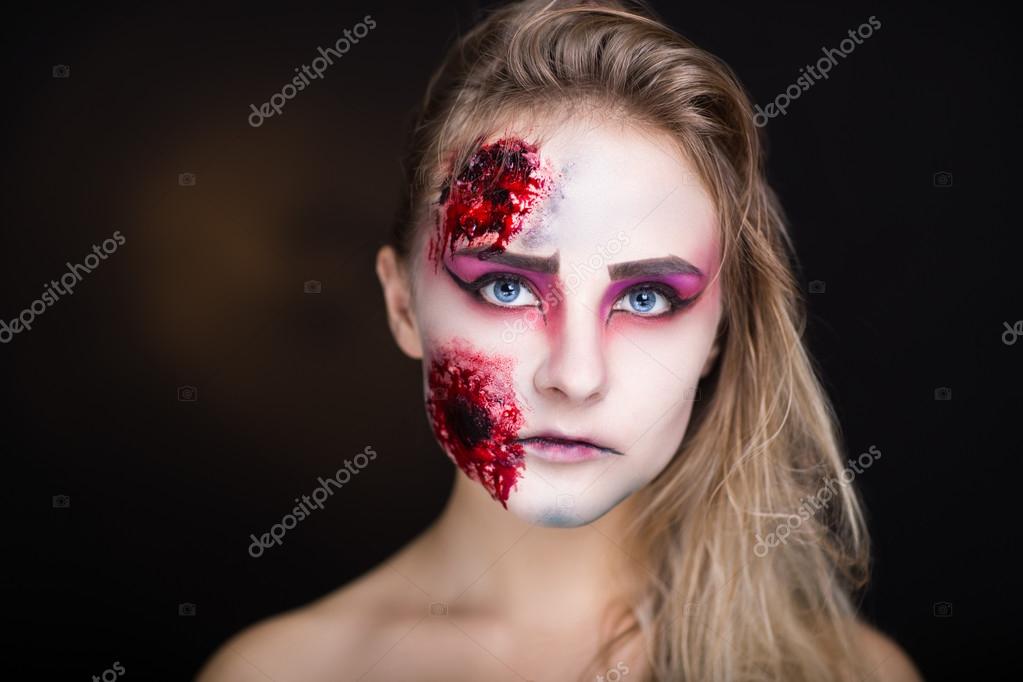Art Makeup Stock Photo - Professional Horror Makeup Art Makeup Stock Photo - Professional Horror Makeup