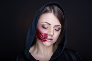 Halloween bloody face clipart