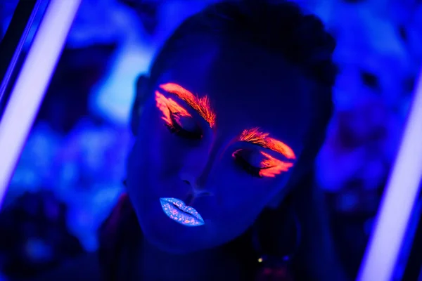 Neon Art Make-up — Stockfoto