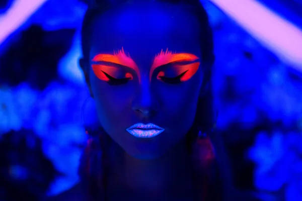 Neon art make up — Stock Photo, Image