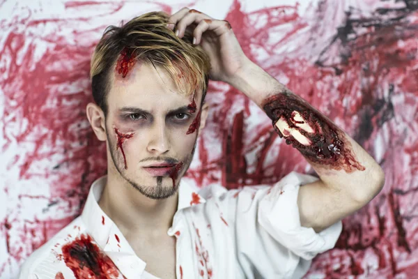 Man after fight — Stock Photo, Image