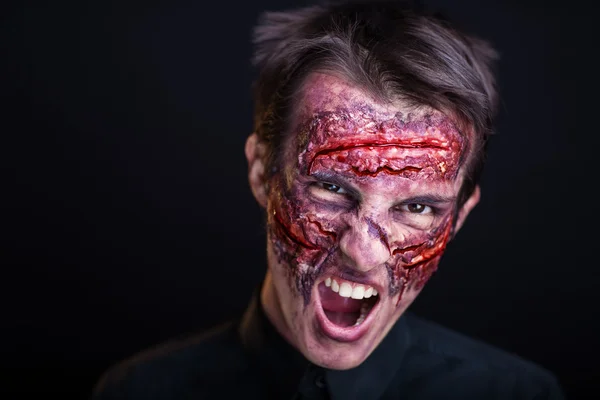 Bleeding face zombie — Stok fotoğraf