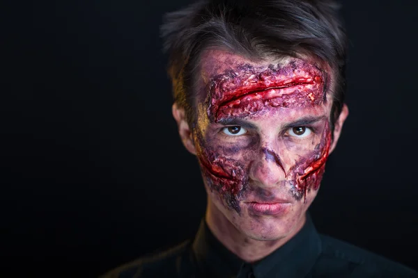 Bleeding face zombie — Stock Photo, Image