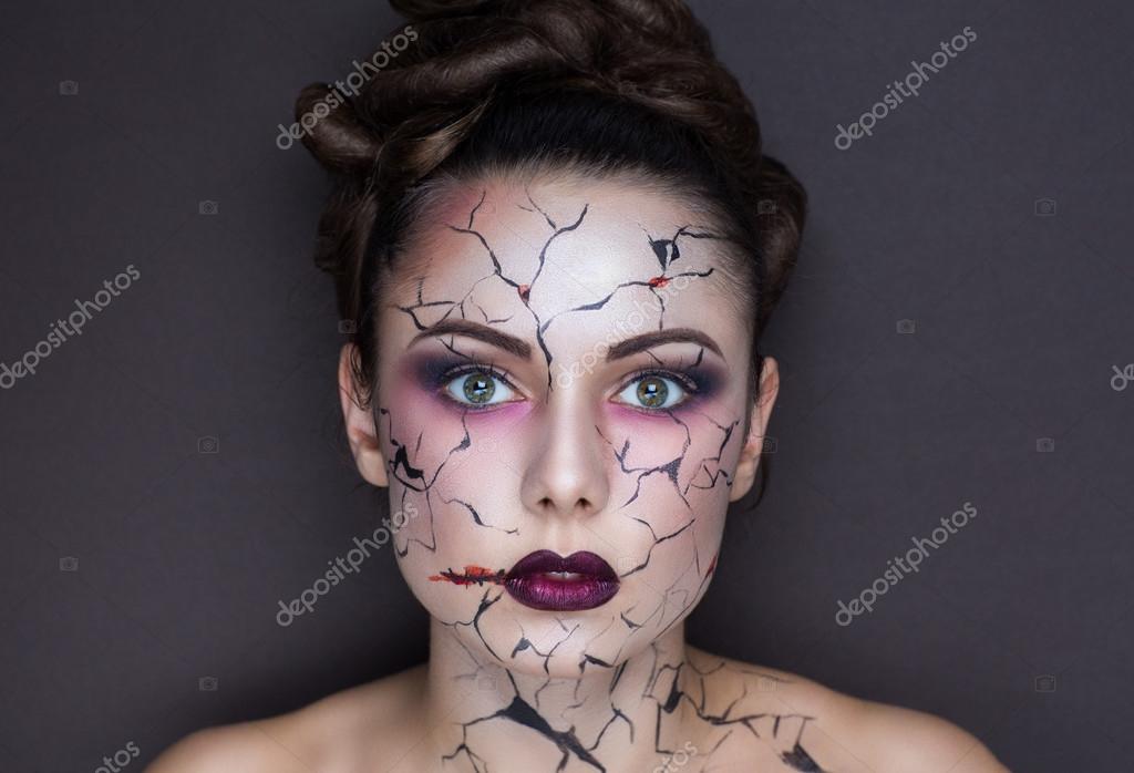 Cracks on face — Stock Photo © OlgaOsa 87776512