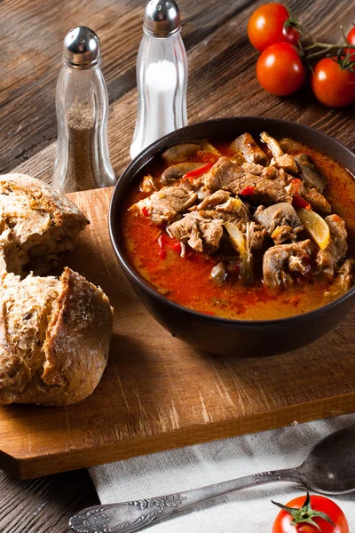 Goulash soup with paprika. — Stock Photo, Image