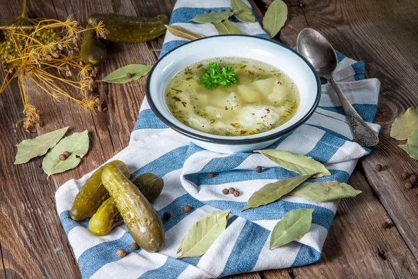 Soppa med saltgurka — Stockfoto