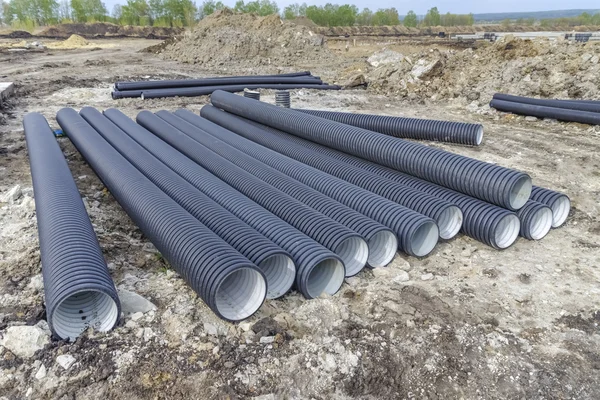 Plastic corrugated pipe — Stock Photo, Image