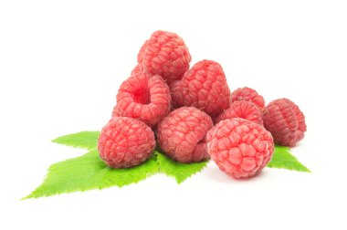 Ahududu izole yaprak yeşil beyaz