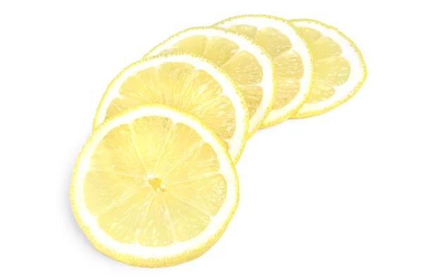 Lemon slices over white background — Stock Photo, Image