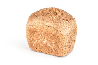 Beyaz arkaplanda izole edilmiş taze ekmek