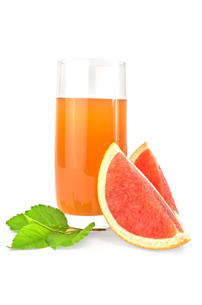 Glas frischer Grapefruitsaft von oben — Stockfoto