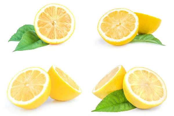 Fehér alapon izolált citromkészlet — Stock Fotó