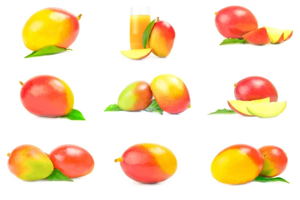 Set di mango rosso isolato su bianco — Foto Stock