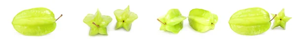 Colagem de maçã estrela isolada sobre um fundo branco — Fotografia de Stock