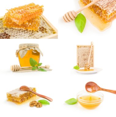 Beyaz arka planda izole edilmiş bir bal arısı kümesi