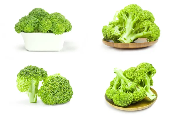 Set van verse groene broccoli — Stockfoto