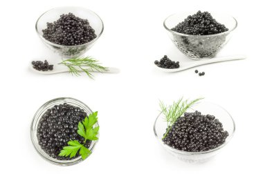 Siyah yumurta kolajı beyaz arka planda izole edilmiş