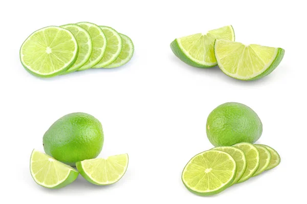 Collection of limes on a white background — Stock Photo, Image