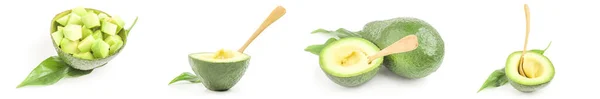 Reife Avocados isoliert auf weißem Ausschnitt — Stockfoto
